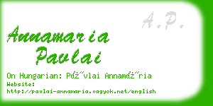 annamaria pavlai business card